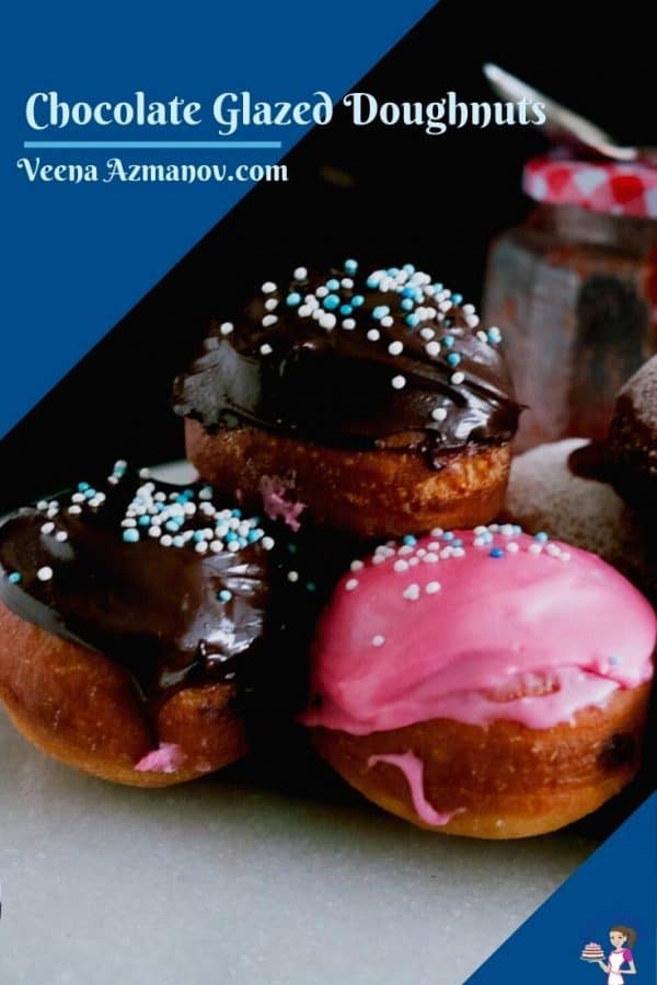 Pinterest image for chocolate doughnuts