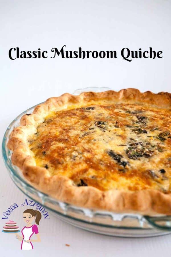 This is the BEST mushroom quiche recipe made from scratch. You can go semi homemade and use a store bought pie crust or puff pastry too. The filling is soft creamy and cheesy flavored with garlic nutmeg and Parmesan. A perfect make ahead dish for entertaining weather it's breakfast, lunch or dinner.