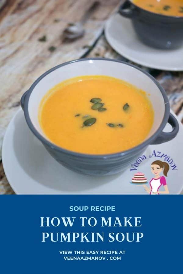 Pinterest image for simple pumpkin soup.