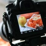 A photo of an LCD of a camera.
