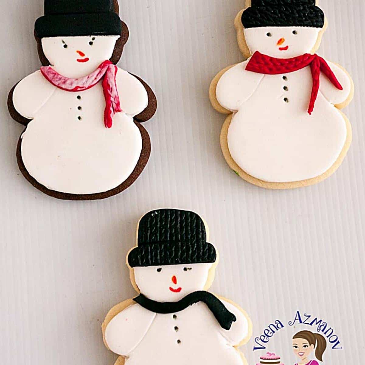 Christmas snowmen cookies.