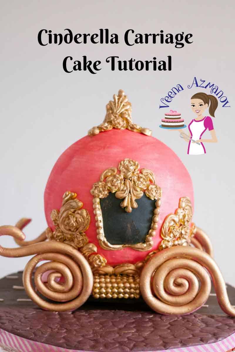 A cake decorated to look like Cinderella\'s carriage.