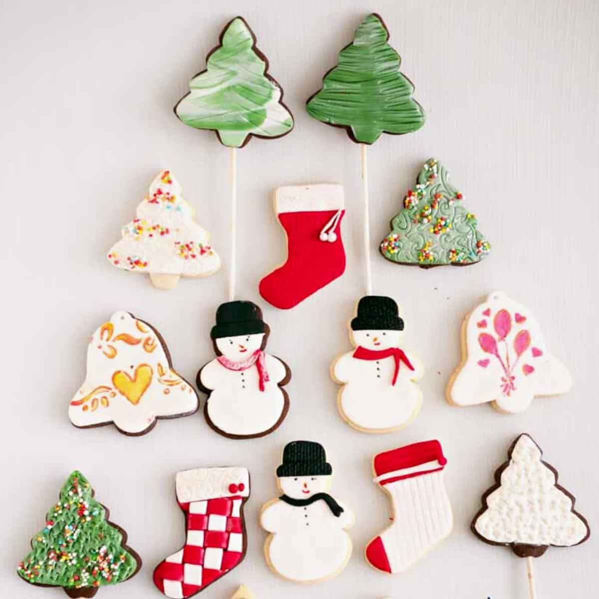 Christmas cookies on the table.