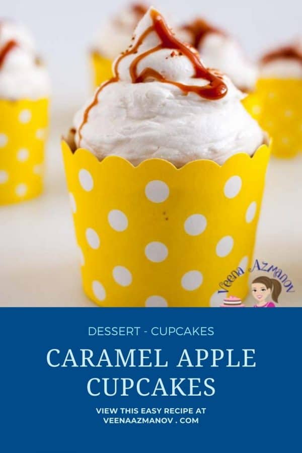 Pinterest image for caramel cupcakes.