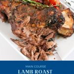 Pinterest image lamb roast.
