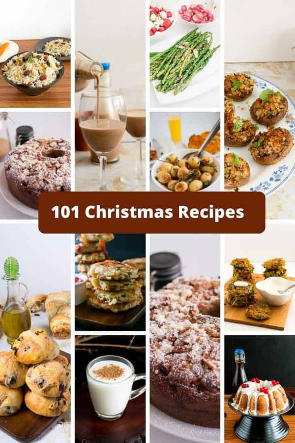 A collage of Christmas recipes.