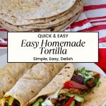 Pinterest image for Homemade Tortilla Recipe.