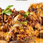 Pinterest image for stuffed mushrooms.