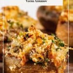 Pinterest image for stuffed mushrooms.