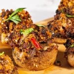 Baked stuffed mushrooms with meat.