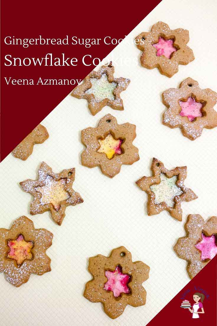 How to make Christmas Sugar Cookies with Gingerbread dough with a Snowflake Cookie Cutter