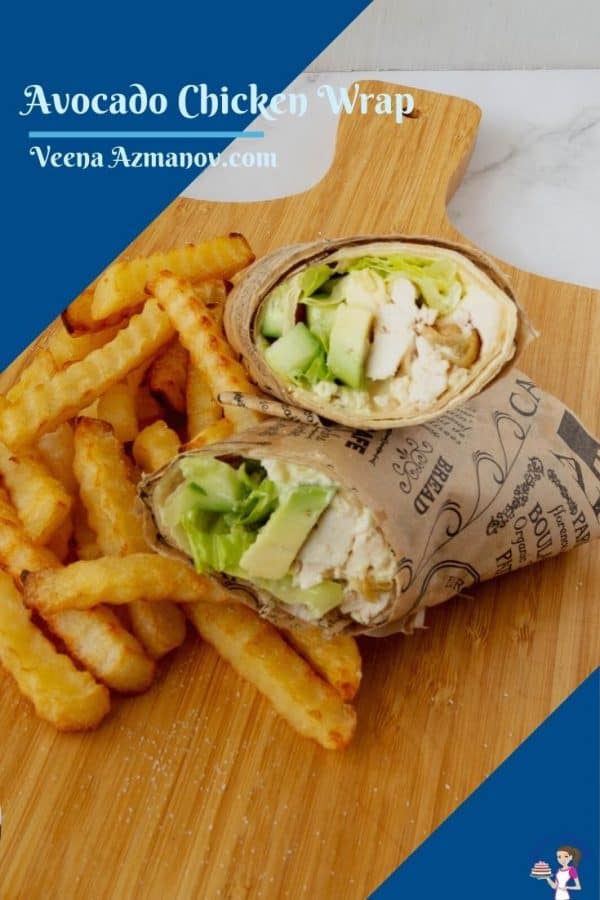 Pinterest image for chicken wrap