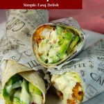 Pinterest image for chicken and avocado wraps.