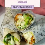 Pinterest image for chicken and avocado wraps.