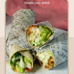 Pinterest image for chicken and avocado wraps.