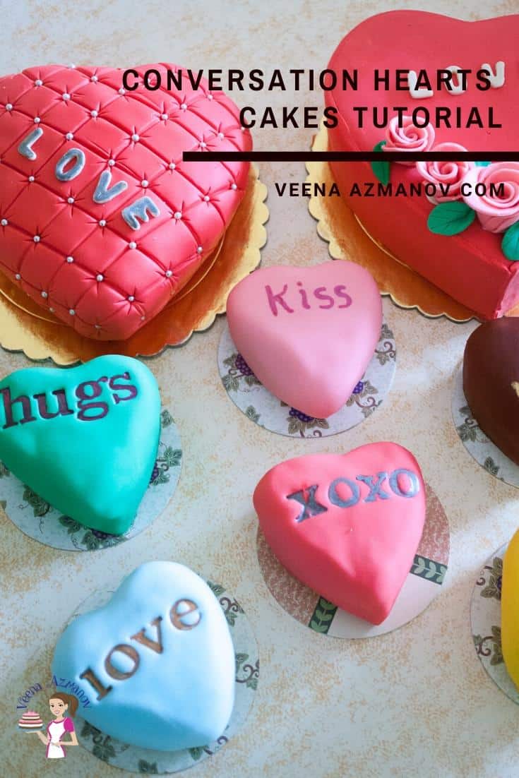 Heart shaped mini cakes for Valentine\'s Day.