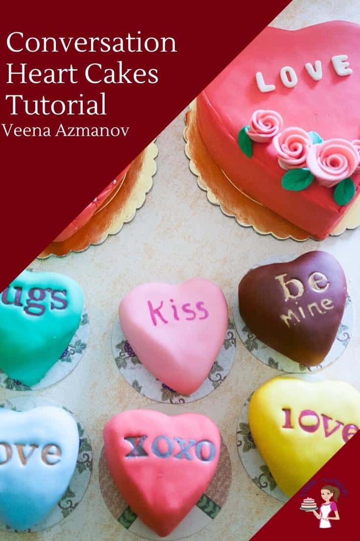 Heart shaped mini cakes for Valentine\'s Day.