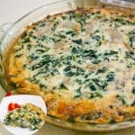 A kale and artichoke quiche.