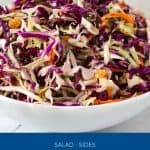 Pinterest image for cabbage salad recipe.