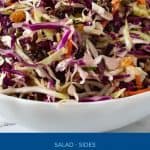Pinterest image for cabbage salad recipe.