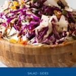 Pinterest image for cabbage salad recipe.