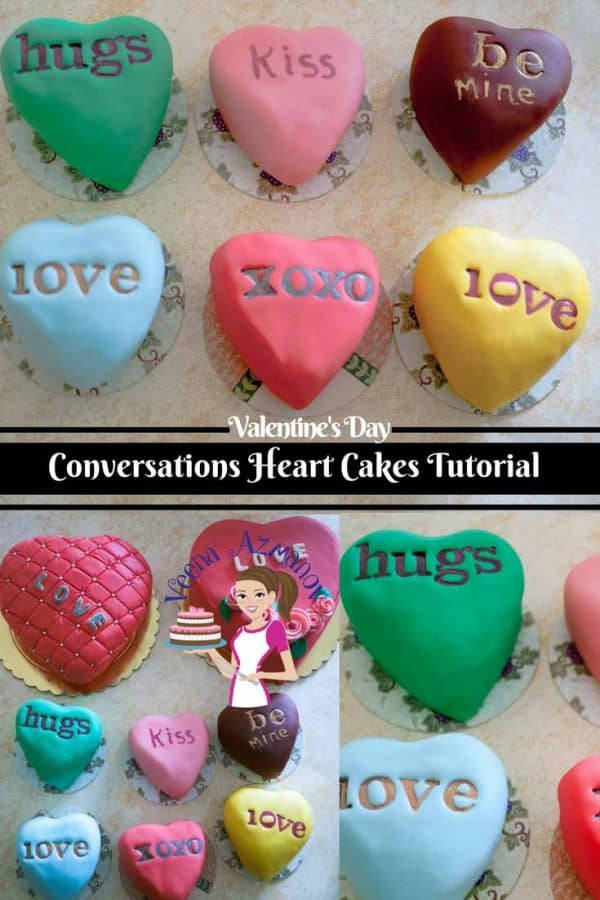message on a heart cake for Valentines Day - Conversation Cakes