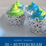 Pinterest image for 30 buttercream recipes.