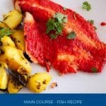 Pinterest image for fish with tandoori masala.