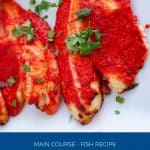 Pinterest image for tandoori fish fillets.