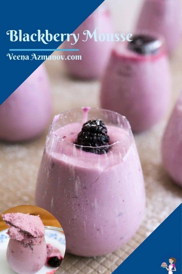 Pinterest image for mousse with blackberries