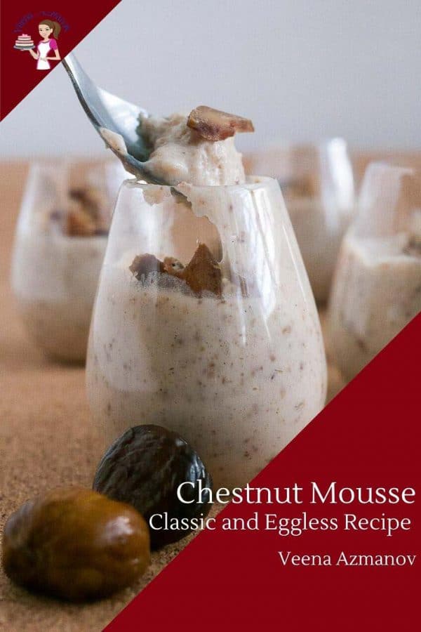 Chestnut mousse in a glass.