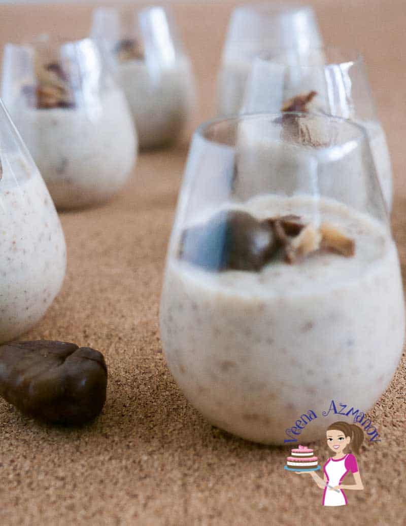 This rich, creamy, sweet melt in the mouth chestnut mousse recipe is simple, easy and glamorous to dress any dinner party. Keeping the process simple, easy eggless and vegetarian means everybody can enjoy just one dessert This rich, creamy, sweet melt in the mouth chestnut mousse recipe is simple, easy and glamorous to dress any dinner party. Keeping the process simple, easy eggless and vegetarian means everybody can enjoy just one dessert
