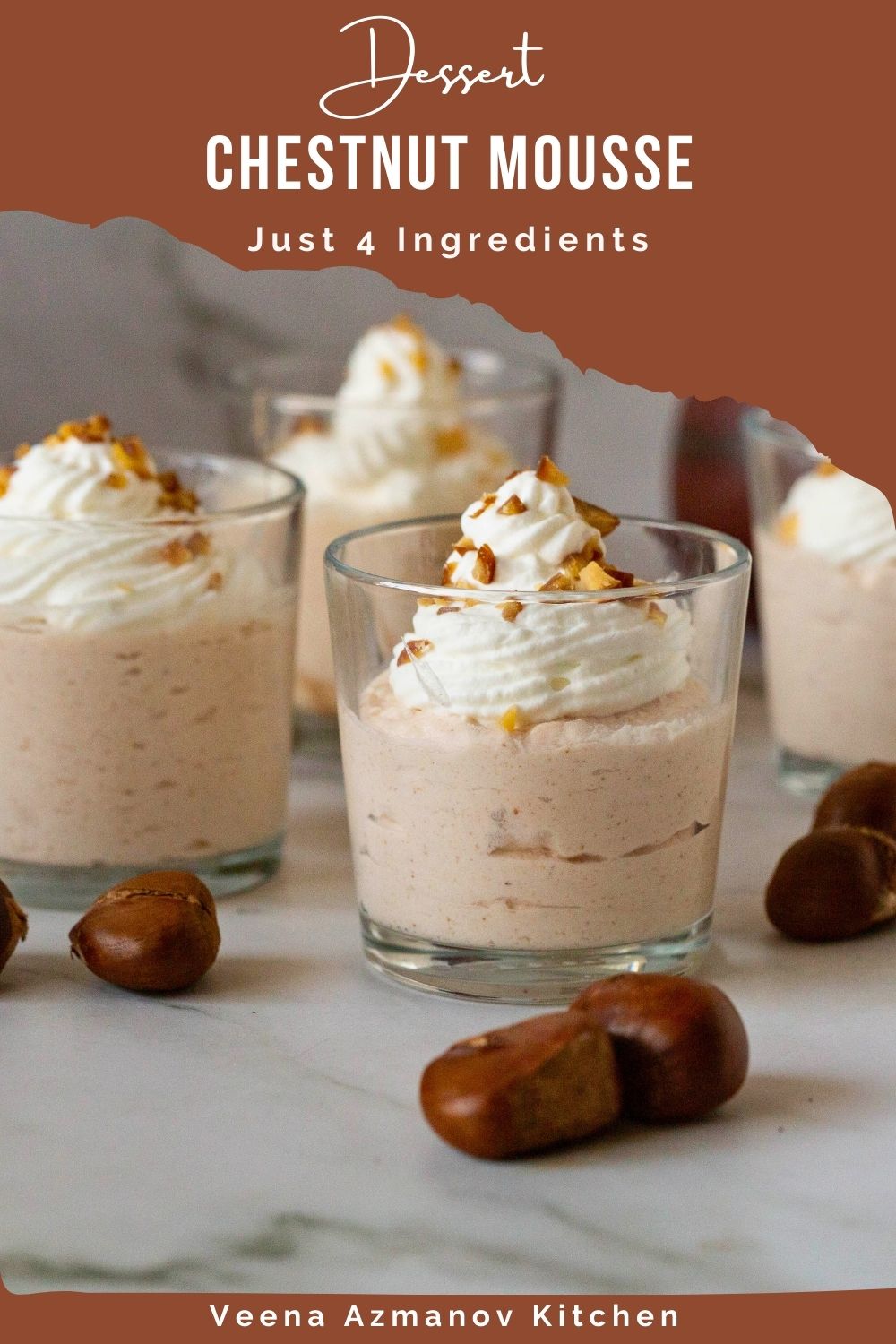 Pinterest image for Individual Dessert for Chestnut Mousse.