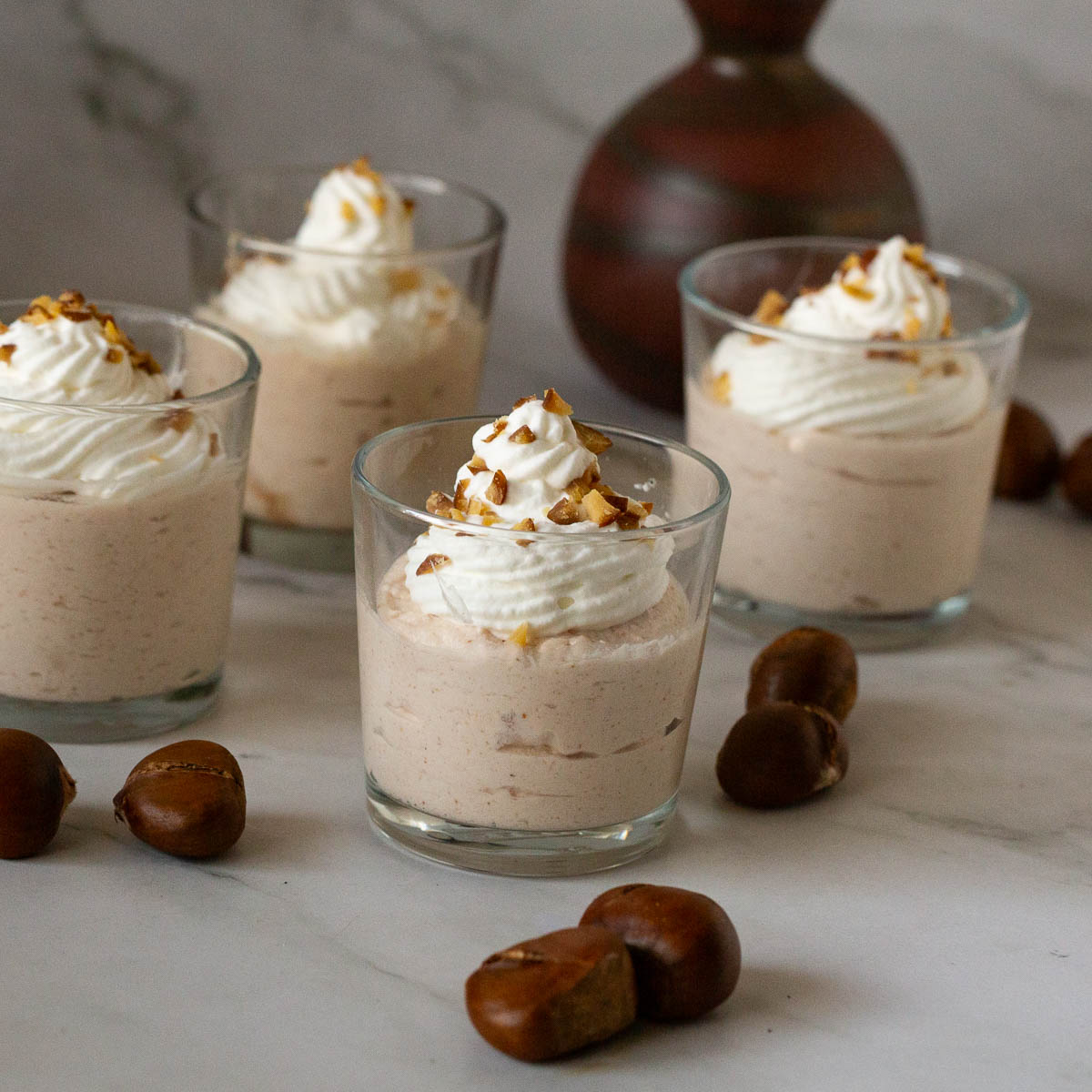 Mini cups with mousse.