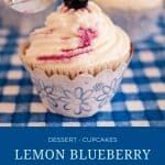 Pinterest image for lemon blueberry cupcakes.