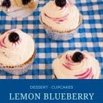 Pinterest image for lemon blueberry cupcakes.