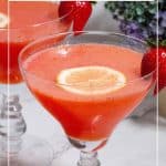 Pinterest image for strawberry cocktail with vodka.