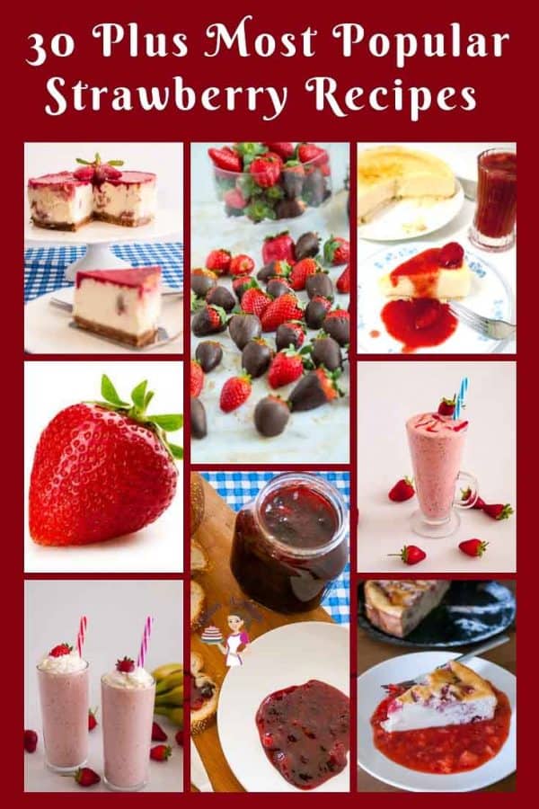 A collage of strawberry recipes.