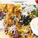 Pinterest image for Dum Chicken Hyderabad Biryani recipe.