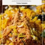 Pinterest image for Dum Chicken Hyderabad Biryani recipe.