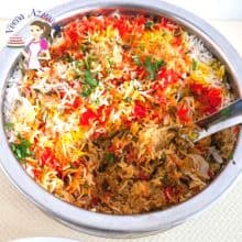 A pot with biryani made Hyderabad with Dum.