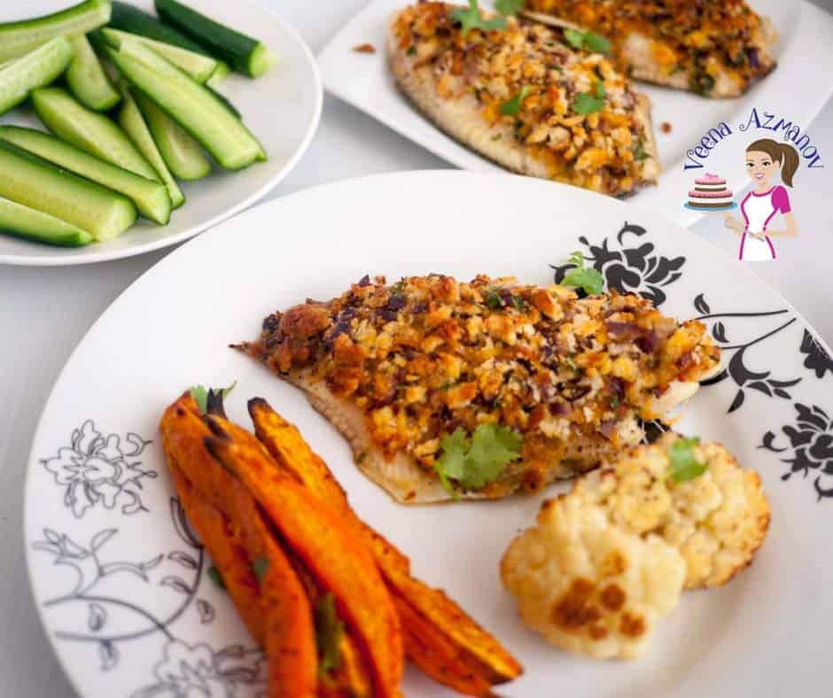 Breadcrumb Crusted Baked Fish Fillets Veena Azmanov