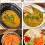 Pinterest image for Slow Cooker Crockpot Lentil Soup.