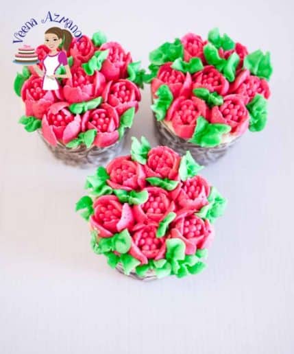 These floral buttercream cupcakes are the simplest, easiest and quickest way to dress cupcakes for a quick party or give away. With my buttercream recipe and tips for the perfect consistency you be making this more often then you planned