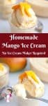 A web optimized image for sharing this Mango Ice cream. This no churn mango ice cream requires no ice cream maker with a simple, easy and effortless recipe