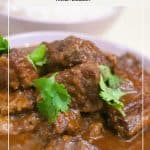 Pinterest image for mongolian beef in slow cooker.
