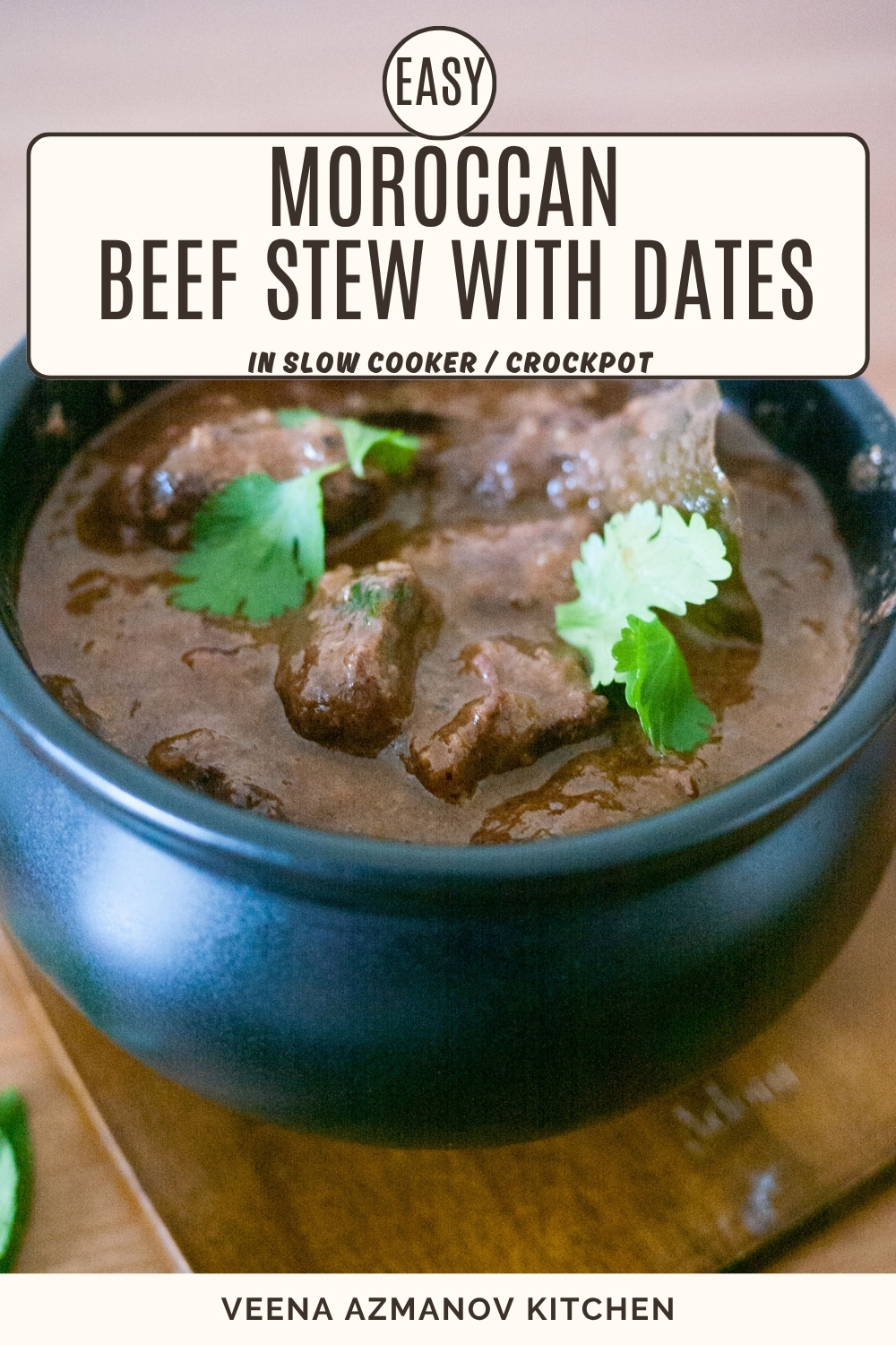 Pinterest image for beef with dates.