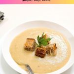 Pinterest image for Potato and Leek Soup.