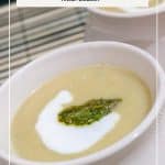 Pinterest image for potato leek soup.