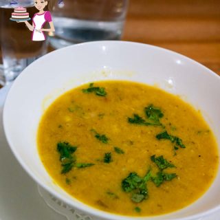 A bowl of lentil soup